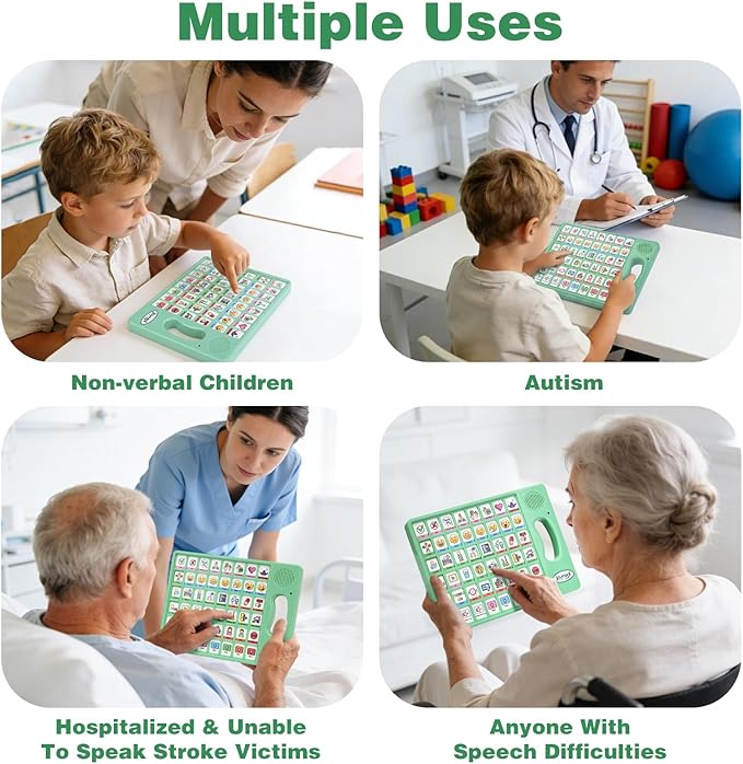 Joyreal AAC Device for Autism, Non Verbal Communication Tools for Speech Therapy & Stroke Rehab. Autism Communication Board with 5 Programmable Buttons & Adjustable Volume, Autistic Kids Must Haves