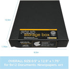 Lineco Archival Folio Storage Box. Metal Edge Archival Boxboard, Clamshell Lid. 9.5 x 12.5 x 1.75 inches.