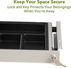 PERFECT POSTURE Max Under Desk Storage Drawer – Large Desk Drawer with Lock for Regular & Sit-Stand Standing Desks, Gray (16.2” x 9.3")