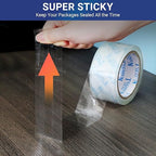 TegmenSeal Heavy Duty Clear Packing Tape with Dispenser Combo for Shipping, Moving & Storage,Thicker Clear Packing Tape, 1.88 inches Wide, 60 Yards Per Roll, 18 Pack 1080 Total Yards