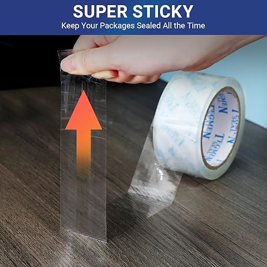 TegmenSeal Heavy Duty Clear Packing Tape with Dispenser Combo for Shipping, Moving & Storage,Thicker Clear Packing Tape, 1.88 inches Wide, 60 Yards Per Roll, 18 Pack 1080 Total Yards