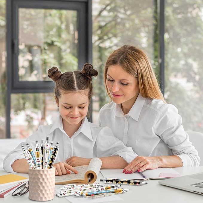 10 PCS School Bus Pens Bulk, Back To School Supplies Pens Teachers Pen with 1mm Black Ink Replaceable Ballpoint Pen Refill for Men Women Office Supplies (Bus Driver)