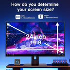 24 Inch Magnetic Hanging Computer Privacy Screen for 16:9 Widescreen Monitor, Removable Privacy Screen Anti Glare Blue Light Computer Screen Privacy Shield, Anti-Scratch 24in Protector Film