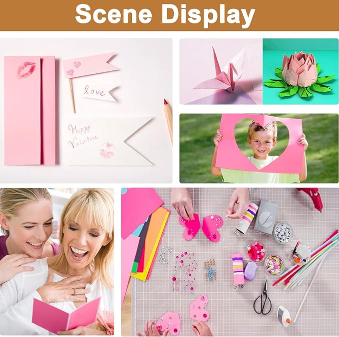 Silunkia 40 Sheets Candy Pink Cardstock 8.5 x 11 Craft Paper, 75lb Premium Heavyweight Paper Card Stock for Valentine's Day, DIY Cards Making, Greeting Cards, Party Decorations, Wedding Invitations