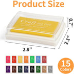 NIUBIER 15 Colors Craft Ink Pads, Washable Finger Stamp Pad for Kids Finger Painting, DIY Crafting, Paper, Wood Fabric, Rubber Stamps, Scrapbook Supplies