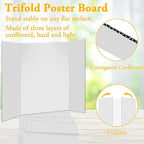 AKONEGE 3Pcs Small Trifold Poster Board, 21 x 14 inches White Tri Fold Poster Boards Corrugated Presentation Board Science Fair Display Boards for School Fun Projects, Exhibitions and Business