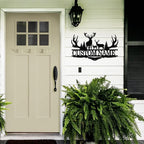 Dyoart Personalized Deer Metal Cabin Sign | Custom Metal Signs Outdoor | Deer Custom Wall Art | Outdoor Deck Decor | Last Name Deer Monogram | Camping Signs | Deer Hunter Gift | Cabin Decor