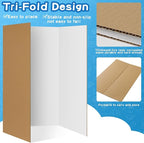 VinTS 36" x 48" 2 Pack Large Trifold Poster Board, White Corrugated Project Display Boards for Science Fair, School Projects,Photo Displays