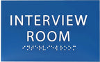 ADA CENTRAL SIGNS - 6" X4" Interview Room Sign - ADA Compliant Tactile Graphics Grade 2 Braille Text Acrylic Wall Sign | Privacy, Meeting, Room Name Sign for Schools, Hospitals, Offices, & Apartments