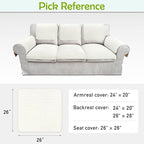 Couch Arm Covers, Sofa Arm Covers, Waterproof Armrest Cover for Sofa, Armchair, Loveseat, Non-Slip Recliner Arm Cover, Sofas Headrest Cover, Arm Chair Covers Set of 2 (Cream, 26"×26")