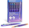 WRITECH Liquid Ink Rollerball Pens: 8ct Assorted Colors Fine Point Tip 0.7mm Roller Ball Rolling Pen for Smooth Writing Coloring Drawing Journaling No Bleed & Smear &Smudge Multi Colored