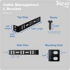 ICC 6” Metal L-Shaped Cable Management Bracket, Vertical/Horizontal, Rack or Wall Mount, Pack of 25 – Cable Organizer for Data Centers and Network Racks