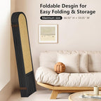 Asnefeli Room Divider 4 Panels, Folding Privacy Screen, Foldable Wood Rattan Room Divider Panel, Portable Partition Screen, Wall Divider for Room Separation Bedroom Home Office Garden Terrace (Black)