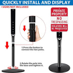 VAIIGO 2Pack Heavy Duty Parking Sign Post for Outside, 20lbs Cast Iron Base Sign Post for Outdoor Sign Holder, Yard Sign Stand, Street Sign Post, 49" Height, Black