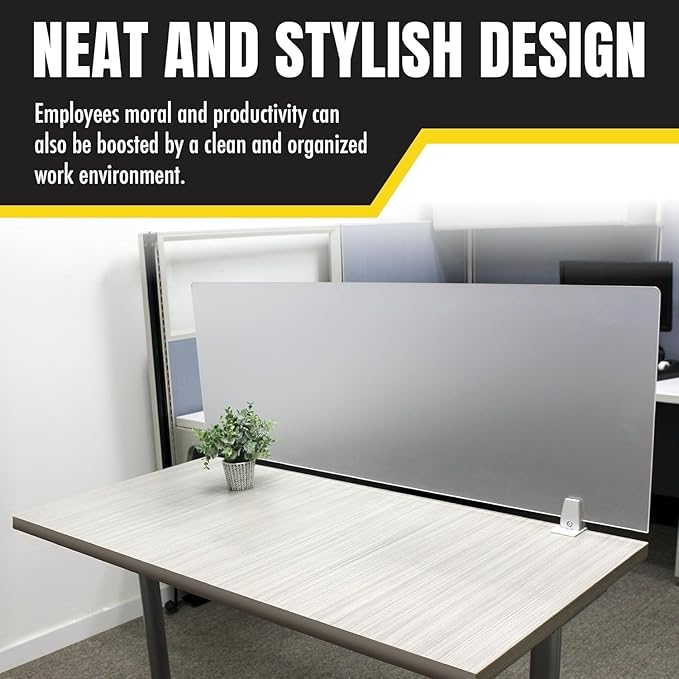OBEX Frosted Acrylic Desk Mounted Privacy Panel, 12" x 36", Frosted