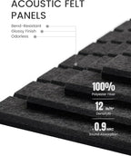 Fluxynara Large Felt Bulletin Board 48" x 36" Cork Board Alternative-12 Pack with 70 Safe Removable Adhesive Tabs, Cork Boards for Walls Cork Board for Home Office Classroom Pin Board (Charcoal Gray)