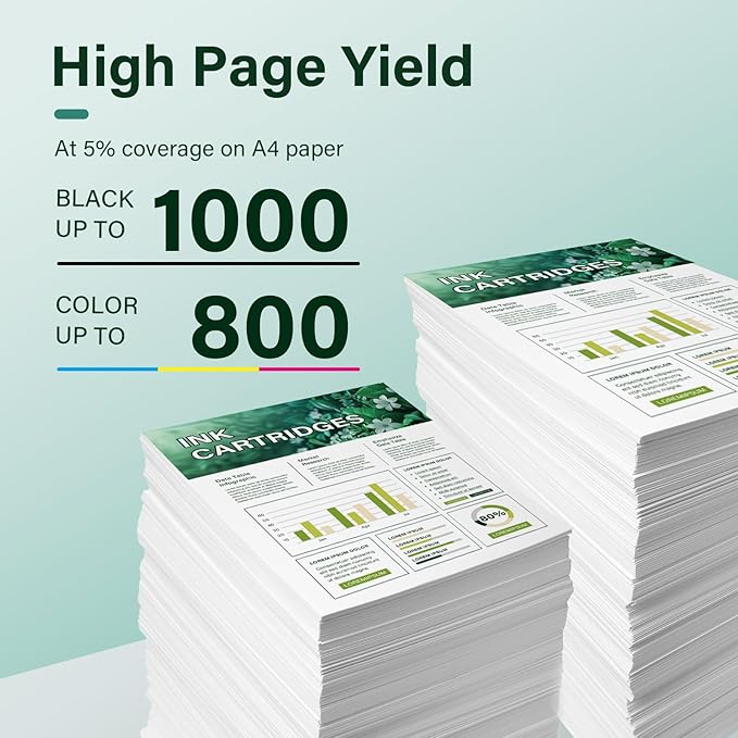 923 Ink Cartridges Combo Pack: Replacement for HP 923e 923XL 923 Ink Cartridges for Printers OfficeJet Pro 8120 8130 8122 8124 8125 8132 8134 8135 8138 8139 (4 Pack Black Cyan Yellow Magenta)