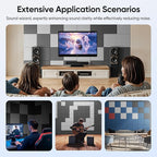UNECHO 12 Pack 12" X 12" X 0.4" Acoustic Panels for Wall Sound Absorbing, Square Self-Adhesive Sound Panel, High Density Suitable for Multiple Scenarios(Snow White)