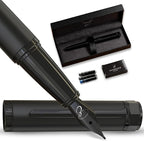Ellington Pens Luxury Fountain Pen Set - Smooth Fine Nib - Includes 3 Ink Cartridges, Refillable Ink Converter, Gift Box - Fountain Pens For Writing, Calligraphy, Journaling, Sketching (The Stealth)
