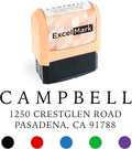 ExcelMark Address Stamp - Custom Return Address Stamp with Elegant Designs, Vibrant Colors & Patterns – Perfect for Mail, Invitations & Gifts (Peach Mount, Simple Classic)