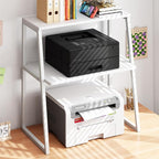 Arbuxzuy Printer Stand for Desk, Desktop Printer Shelf, 3 Tier Desk Shelf for top of Desk, Large Printer Stands Office Organization Shelves for Home Office Printer Fax Book, White