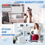 Henoyso 12 Pcs 3 Ring 1 Inch Binders Fits 8.5 x 11 Inch Letter Size Paper, Plastic White Flexible Binders with View Cover and 2 Pockets, 175 Sheets Capacity for Office School