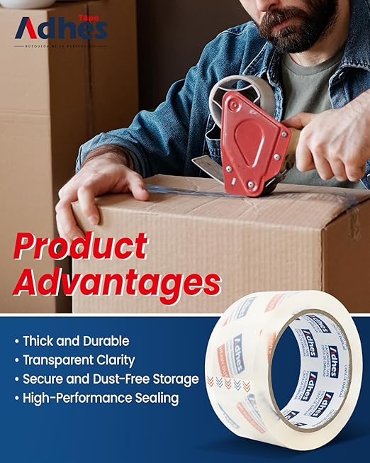 ADHES Super Clear Packing Tape, 36 Rolls x 1.88 Inch x 55 Yards, 2.7 mil Heavy Duty Shipping Tape Strong & Durable Package Tape for Shipping, Moving, Mailing and Sealing