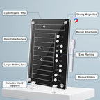 NiHome Black Acrylic Magnetic to Do List Planning Board with Sliders & Desktop Stand,Chore Chart for Kids & Adults,Checklist Routine Chart Task Board for Fridge & Desk,For Magnetic Metal Surfaces Only