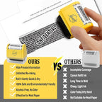 Miseyo Identity Theft Protection Roller Stamp Set - Yellow (6 Refill Ink Incleded)