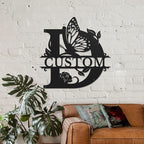 Personalized Custom Letter Name metal Signs,Custom Black Letter Monogram Wall Art Decor,Metal Signs Plaques Outdoor wall Decorative Signage (D)