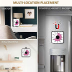 Secura 60-Minute Visual Countdown Timer, 7.5-Inch Oversize Classroom Visual Timer for Kids and Adults, Durable Mechanical Kitchen Timer Clock with Magnetic Backing (Peony Color)