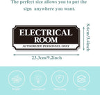 Electrical Room Door Sign for Business，Self-Adhesive Durable Modern Electrical Closet Room Sticker for Home, UV and Weather Resistant Authorized Personnel Only Signs for Business ，Workplace