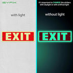 iSYFIX Exit Glow in the Dark Sign – 6 Pack 12x4 Inch – 40 mil Thick Polystyrene Plastic Sign, Laminated UV, Scratch & Fade Resistance, Waterproof, Indoor & Outdoor