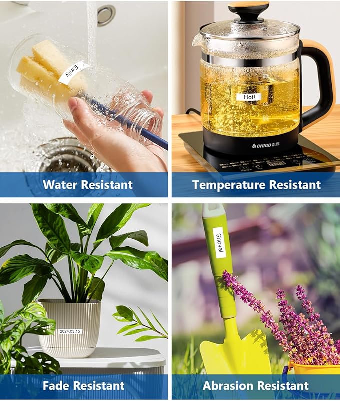 6-Pack TZ Tape 12mm 0.47 Laminated Compatible for P Touch Label Tape TZ TZe-B31 231 131 431 531 631 TZe231 for PTouch PT-H110 D210 D220 H103W, Flu.Orange/White/Red/Blue/Yellow/Green