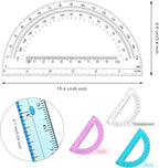 Zonon 36 Pack 6 Inch Plastic Protractor Christian Charity Donation 180 Degrees Pink Blue Clear Protractors for Classroom School Math Teacher Student Office Supplies Christmas Operation Gifts