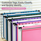 ANSOOK Legal Size Hanging File Folders Extra Capacity,Heavy Duty 3 Inch Expandable File Folders Hanging with Tabs,12 Pack Hanging File Organizer,File Cabinet Folders with Insertable Tabs for School