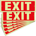 iSYFIX Exit Glow in the Dark Sign – 6 Pack 12x4 Inch – 40 mil Thick Polystyrene Plastic Sign, Laminated UV, Scratch & Fade Resistance, Waterproof, Indoor & Outdoor