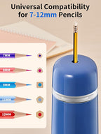 JARLINK Automatic Electric Pencil Sharpener - Hands-Free Operation, 3 Sharpness Modes, 3-Second Sharpening, Rechargeable & Portable for 7-12mm Pencils, Ideal for Classroom and Home Use (Blue)