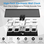 LED Large Digital Wall Clock, Oversize Wall Clock with 6” Numbers, Remote Control Count up/Countdown Timer Clock, Auto Dimmer, Big Calendar and Thermometer(White)