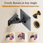 nediea Magnetic Wall Mount for iPad,360°Rotation Tablet Wall Mount Holder,Adjustable & Foldable Tablet Stand for Kitchen Bathroom,Compatible with iPhone,iPad,Samsung,Galaxy Tab,Kindle