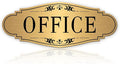 The Office Door Sign for Home and Business，Self-Adhesive Waterproof and Fade-Resistant Brushed Gold Office Sticker for House，Business，Door, Window