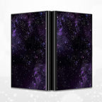 BWEGRHE Slim Credit Card Holder, Purple Galaxy RFID Blocking Metal Wallet for Men & Women, Aluminum Minimalist Hard Case Pocket-Sized Business Cards Organizer (Fits Up to 10 Cards)