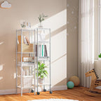 M MZG 480 lbs Storage Shelves 4 Tier Shelving Units for Storage, Wire Shelving Unit for Closet, Adjustable Shelves for Bathroom Steel Organizer Wire Rack, White 11.8" D x 11.8" W x 47.3" H