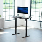 VIVO Electric 48 x 30 in Standing Desk, Memory Height Adjustment, 1B Series, Holds 220 lbs, One-Piece Dark Gray Top, Black Frame, DESK-KIT-1B5G