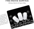 Auhoahsil Mouse Pad, 12 x 10 in Flower Theme Computer Mouse Pad for Desk, Premium-Textured Non-Slip Rubber Stitched Edges Waterproof Square Mouse Mat for Gaming Work Wireless Mice, Black