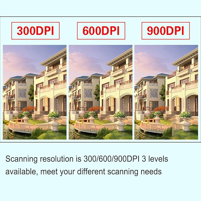Zunate Portable A4 Handheld Scanner, 900 DPI USB Document, Photo Scanner with Offline Mode, Handheld Image Scanne for Home and Office (Red)