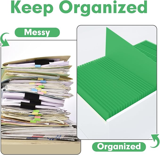 Two Pocket Folders, PANDRI 30 Pack 2 Pocket Folders, Letter Size Paper File Folder for School Office Home Business, Green