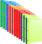 INFUN Telescoping 3 Ring Binder - 12 PCS, Flexible Round Binder with Customizable Front Cover and Clear Catalog Pocket, Holds 8.5x11 inch Paper- Green, Red, Orange, Blue