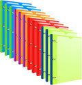 INFUN 1 Inch Telescoping 3 Ring Binder - 12 PCS, Flexible Round Binder with Customizable Front Cover and Clear Catalog Pocket, 1 Inch Rings, 225 Sheet Capacity- Green, Red, Orange, Blue