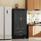 SUPEER Metal Wardrobe Cabinet with 2 Drawer and Hanging Rod, 70.9" H Metal Armoire Wardrobe Closet with Adjustable Shelf for Bedroom, Laundry Room, Home,Office,Installation Required,Black